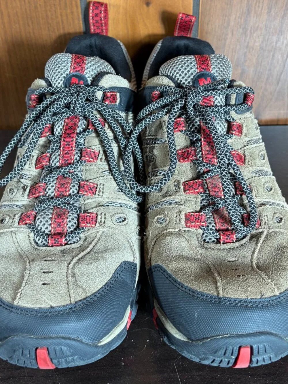 Merrell Crosslander 2 Mens Sz 10 Brown/Red Suede Leather HIking Shoes J034687
